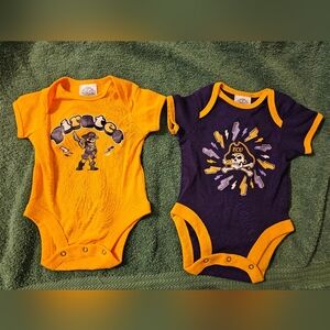 NWOT East Carolina Pirates One-piece.  Size:0-3M.